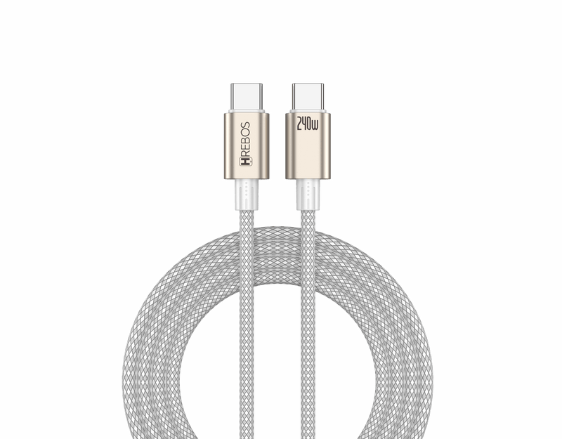 Cabo Hrebos Ultra Cable – Dual Type-C (240W, 2 Metros)