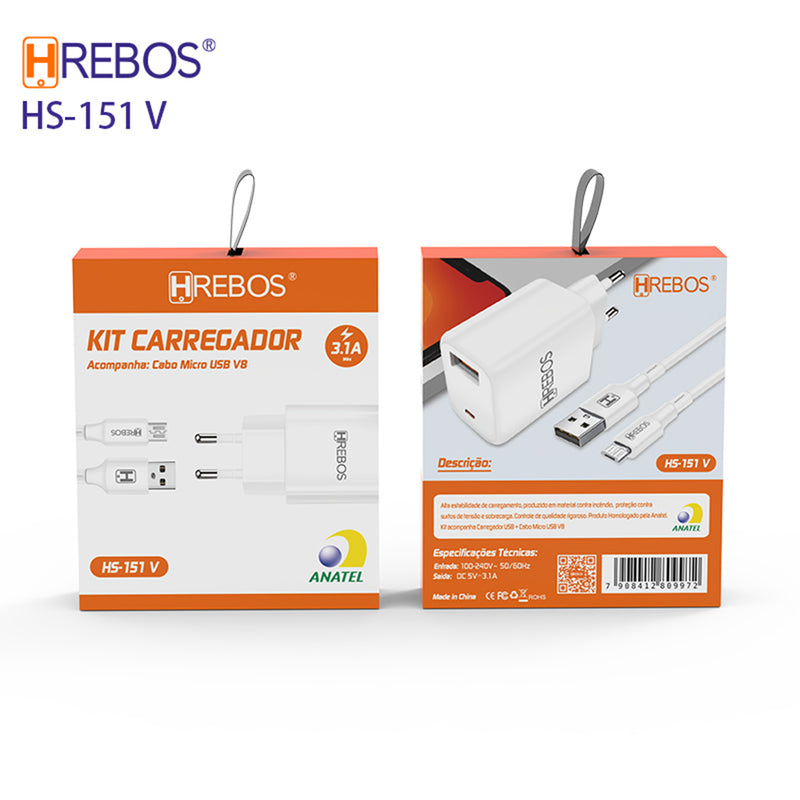 Kit Carregador Turbo Cabo USB V8