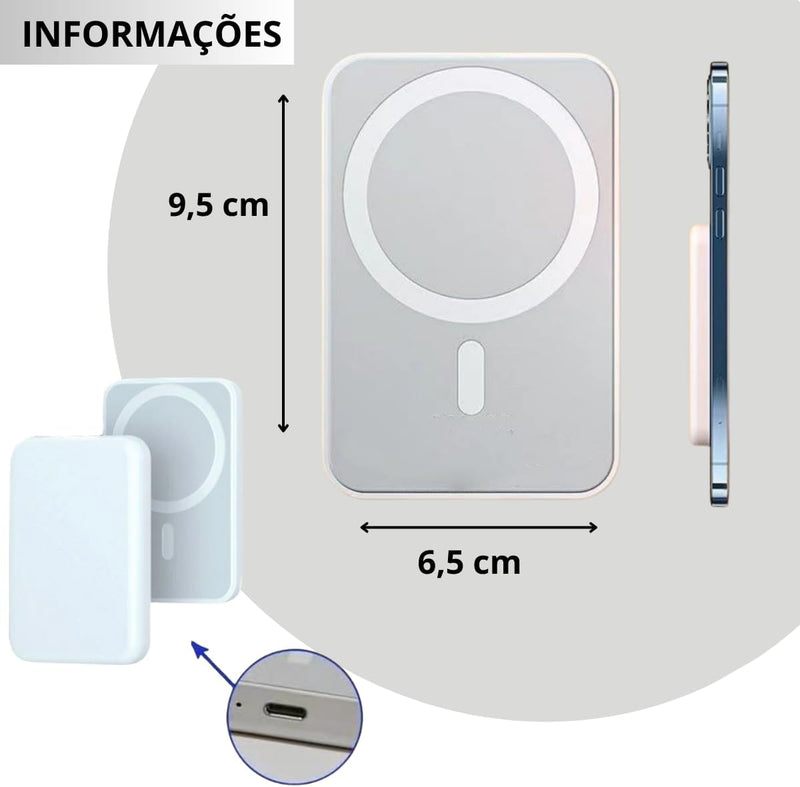 Power Bank Magnético Indução 5000mah