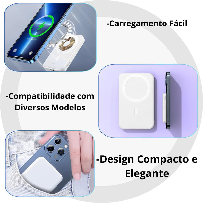 Power Bank Magnético Indução 5000mah