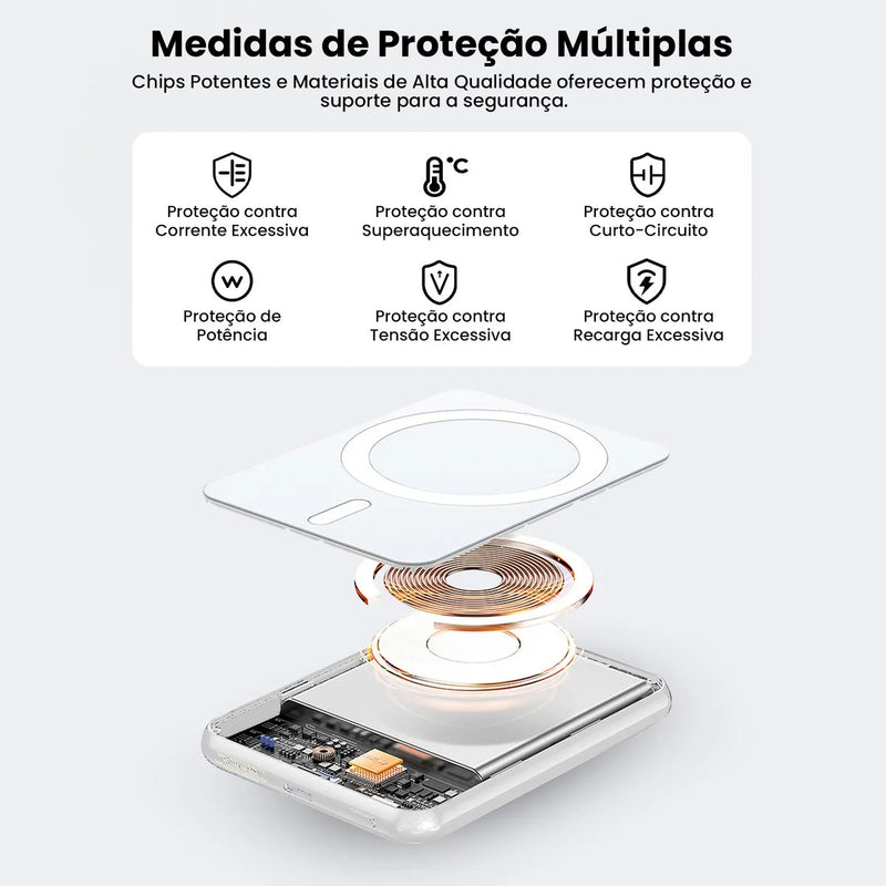 Power Bank Magnético Indução 5000mah
