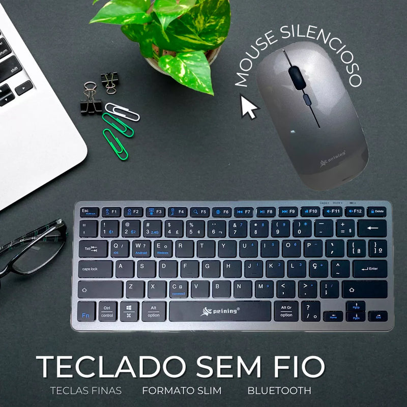 Kit Teclado e Mouse Bluetooth