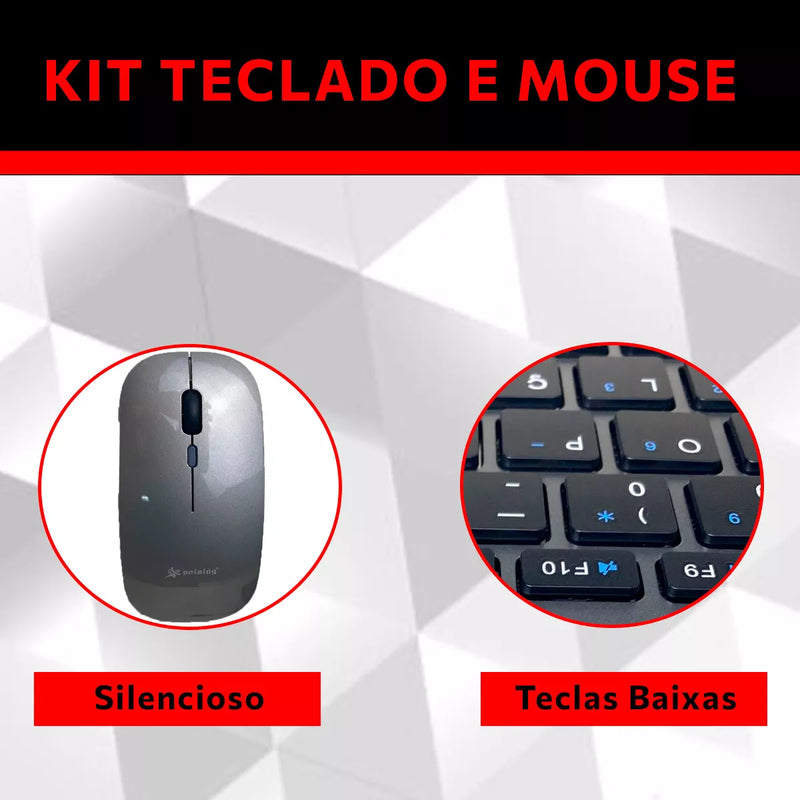 Kit Teclado e Mouse Bluetooth