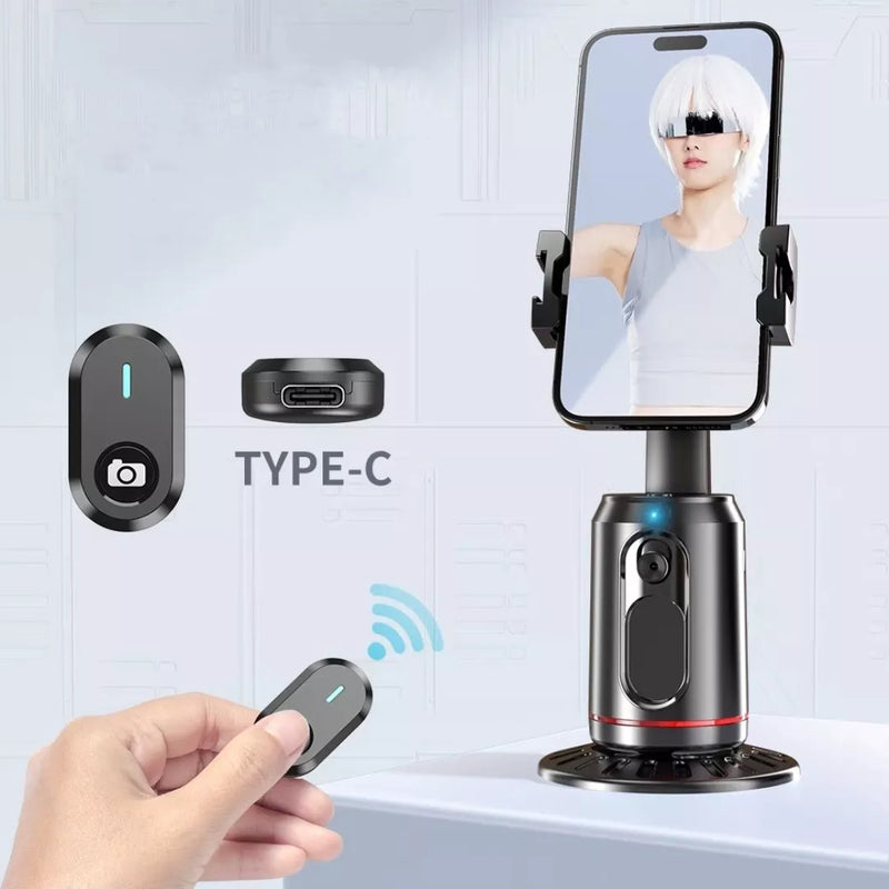 Suporte Inteligente com Rastreamento Facial 360° – Estabilizador Automático