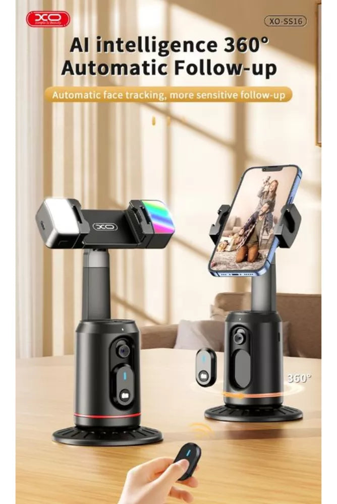 Suporte Inteligente com Rastreamento Facial 360° – Estabilizador Automático