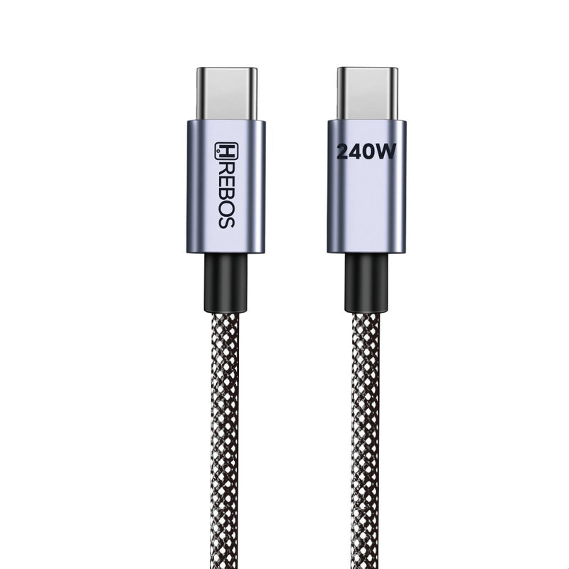 Cabo Hrebos Pro Cable – Dual Type-C (240W, 1 Metro)