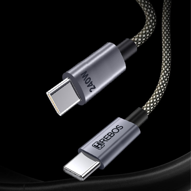 Cabo Hrebos Pro Cable – Dual Type-C (240W, 1 Metro)