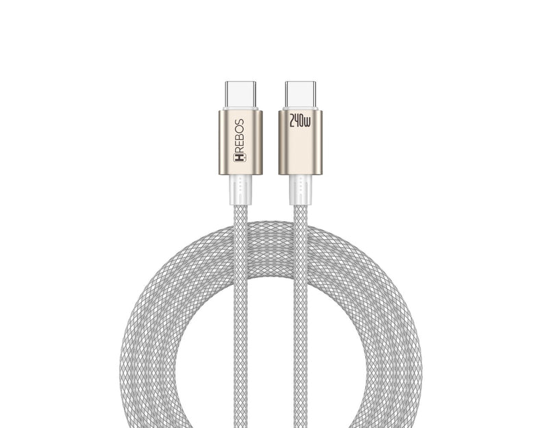 Cabo Hrebos Ultra Cable CB-380C – Dual Type-C (240W, 1 Metro)