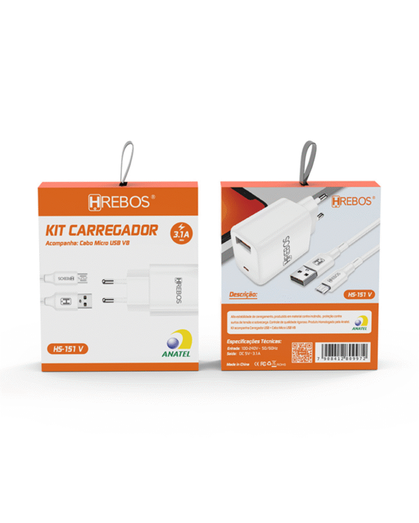 Kit Carregador Turbo Cabo USB V8